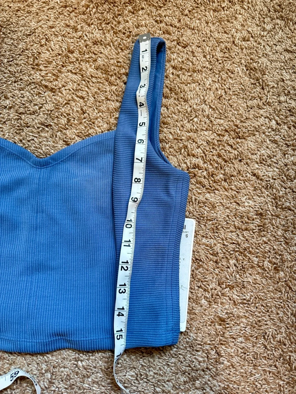 Lululemon Ribbed Blue Sweetheart Crop Tank